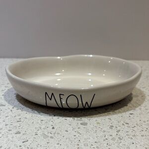 Rae Dunn MEOW Oval Cat Feeding Bowl